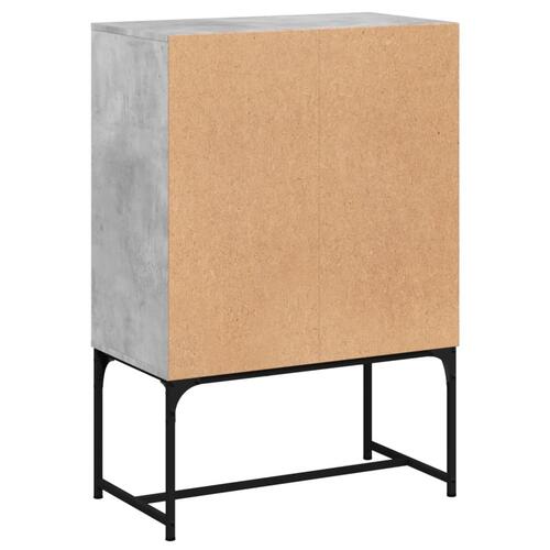 Skab med glaslåger 69x37x100 cm betongrå
