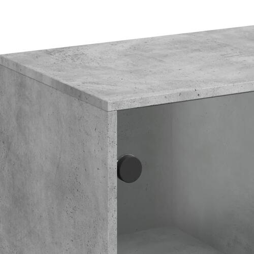 Skab med glaslåger 69x37x100 cm betongrå