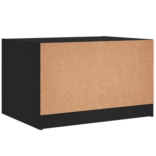 Sofabord med glaslåger 68x50x42 cm sort