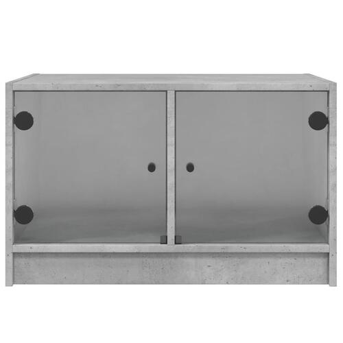 Sofabord med glaslåger 68x50x42 cm betongrå