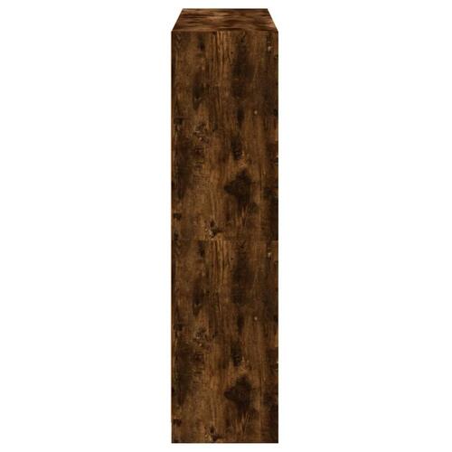 Bogreol med låger 136x37x142 cm konstrueret træ røget egetræ