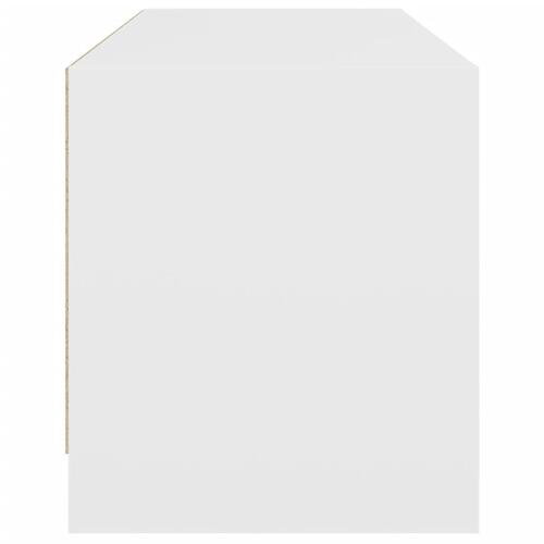 Tv-bord med glaslåger 102x37x42 cm hvid