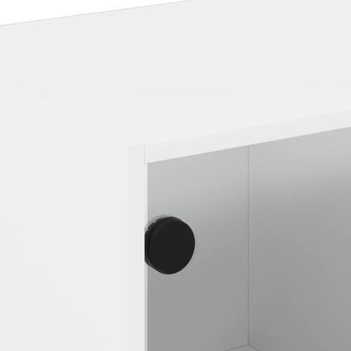 Tv-bord med glaslåger 102x37x42 cm hvid