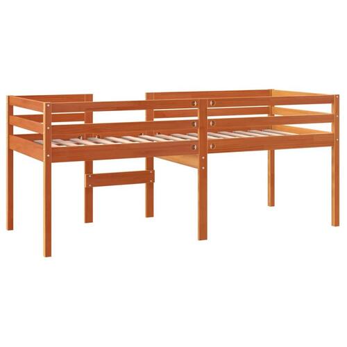 Højseng 80x200 cm massivt fyrretræ gyldenbrun