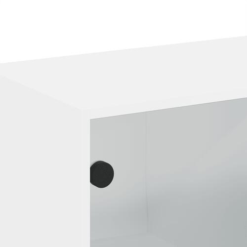 Vægskabe 2 stk. med glaslåger 68,5x37x35 cm hvid