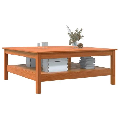 Sofabord 100x100x40 cm massivt fyrretræ gyldenbrun