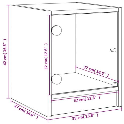 Sengeborde 2 stk. med glaslåger 35x37x42 cm hvid