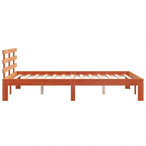 Sengeramme uden madras 140x200 cm massivt fyr gyldenbrun