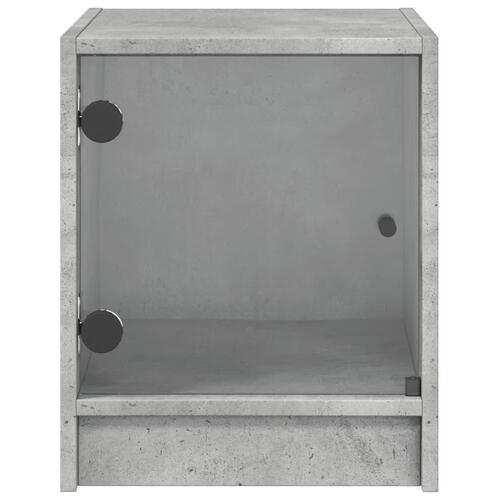 Sengeborde 2 stk. med glaslåger 35x37x42 cm betongrå