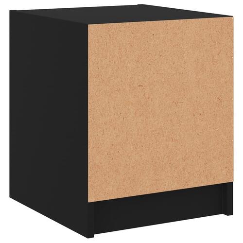 Sengeborde 2 stk. med glaslåger 35x37x42 cm sort
