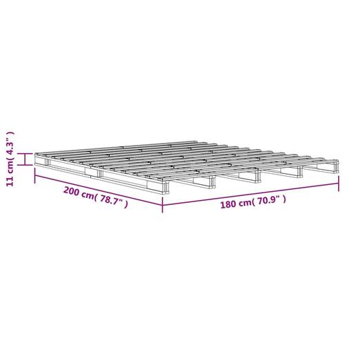 Palleseng 180x200 cm massivt fyrretræ gyldenbrun