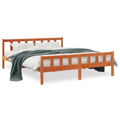Sengeramme uden madras 180x200 cm massivt fyrretræ gyldenbrun