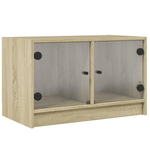 Skab med glaslåger 68x37x42 cm sonoma-eg