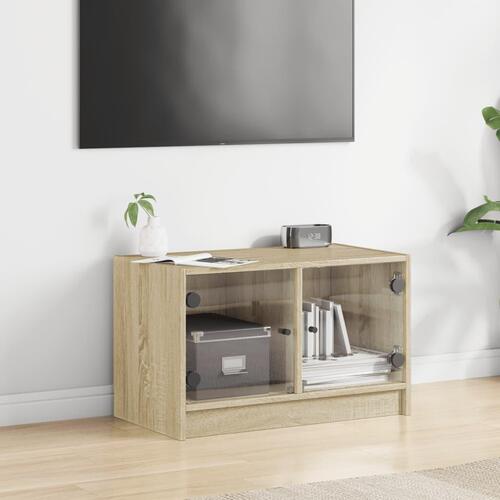 Skab med glaslåger 68x37x42 cm sonoma-eg