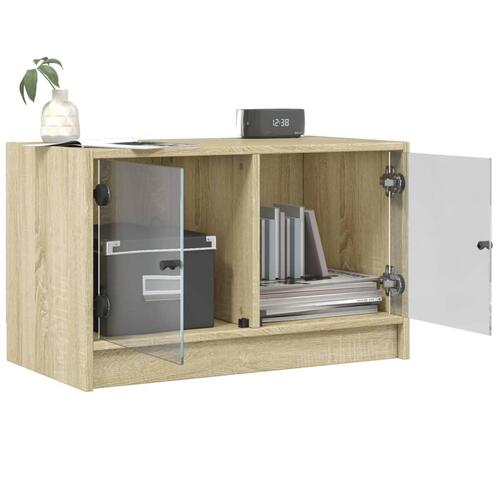Skab med glaslåger 68x37x42 cm sonoma-eg