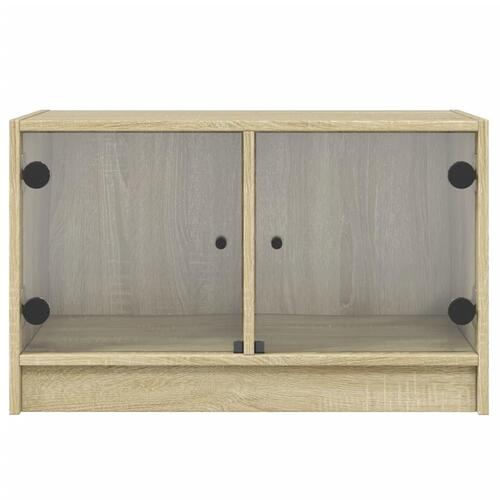 Skab med glaslåger 68x37x42 cm sonoma-eg