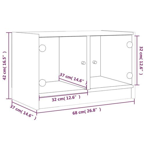 Skab med glaslåger 68x37x42 cm sonoma-eg