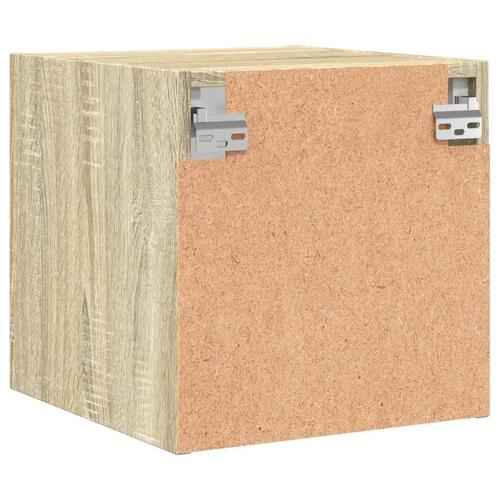 Sengebord med glaslåger 35x37x35 cm grå sonoma-eg