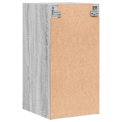 Skab med glaslåger 35x37x68,5 cm grå sonoma-eg
