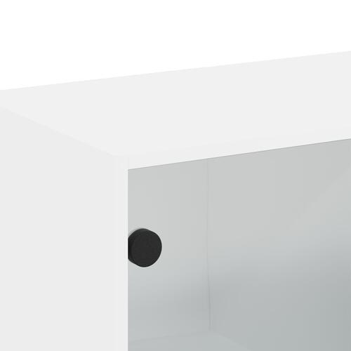 Vægskab med glaslåger 68,5x37x35 cm hvid