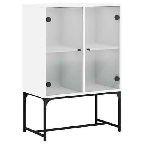 Skab med glaslåger 69x37x100 cm hvid