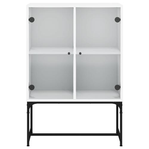 Skab med glaslåger 69x37x100 cm hvid