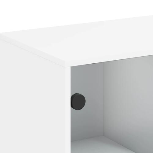 Skab med glaslåger 69x37x100 cm hvid