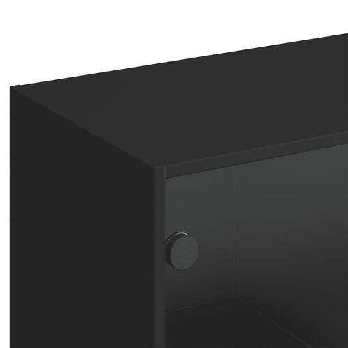 Bogreol med låger 136x37x142 cm konstrueret træ sort