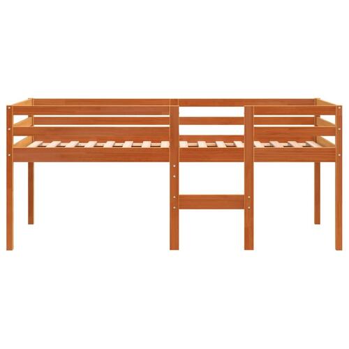 Højseng 75x190 cm massivt fyrretræ gyldenbrun