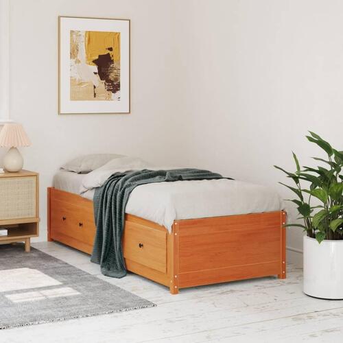 Daybed 90x200 cm massivt fyrretræ gyldenbrun