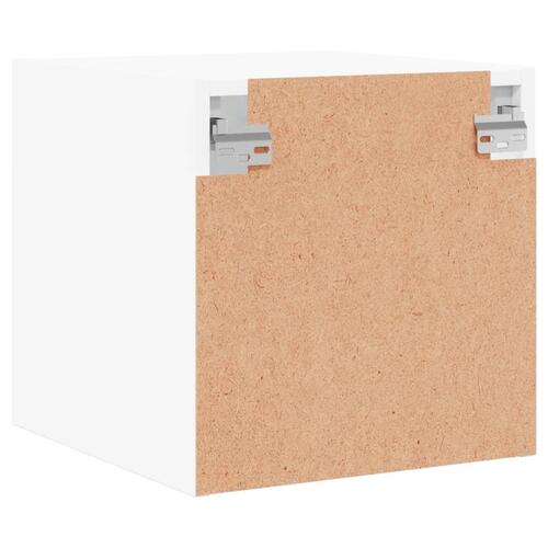 Sengebord med glaslåger 35x37x35 cm hvid