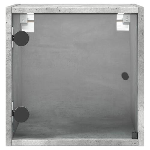 Sengeborde 2 stk. med glaslåger 35x37x35 cm betongrå