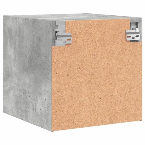 Sengeborde 2 stk. med glaslåger 35x37x35 cm betongrå