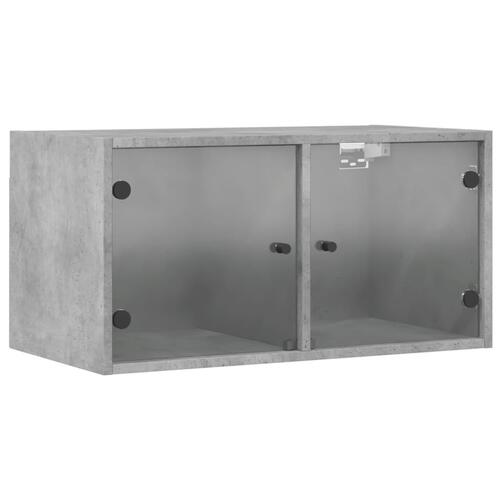 Vægskabe 2 stk. med glaslåger 68,5x37x35 cm betongrå