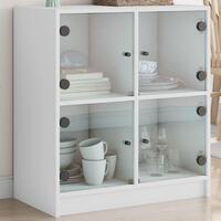 Skab med glaslåger 68x37x75,5 cm hvid