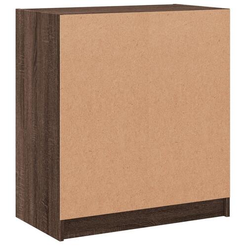 Skab med glaslåger 68x37x75,5 cm brun egetræsfarve