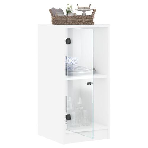 Skab med glaslåger 35x37x75,5 cm hvid