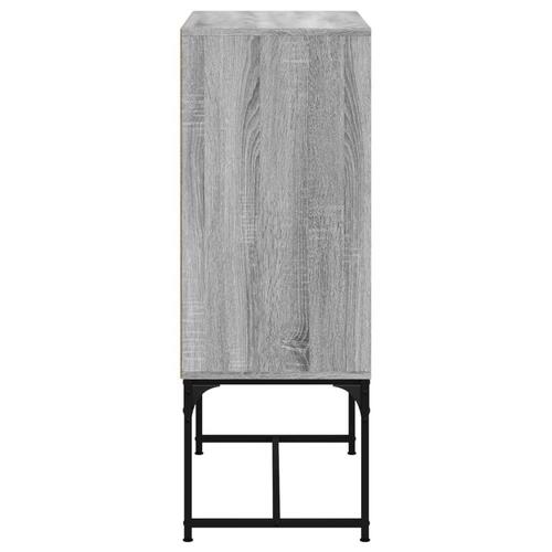 Skab med glaslåger 69x37x100 cm grå sonoma-eg