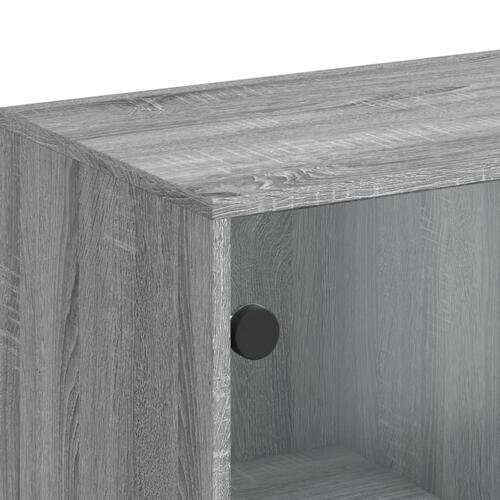 Skab med glaslåger 69x37x100 cm grå sonoma-eg