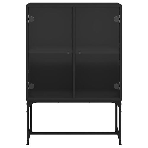 Skab med glaslåger 69x37x100 cm sort
