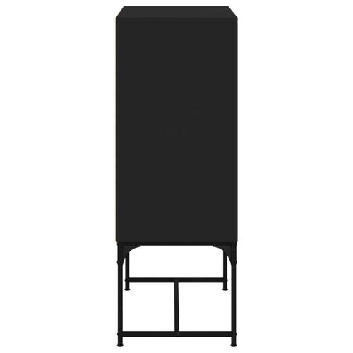 Skab med glaslåger 69x37x100 cm sort