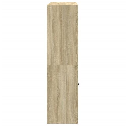 Bogreol med låger 136x37x142 cm konstrueret træ sonoma-eg