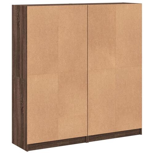 Bogreol med låger 136x37x142 cm konstrueret træ brunt eg