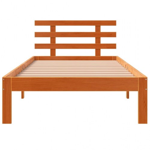Sengeramme uden madras 90x200 cm massivt fyrretræ gyldenbrun