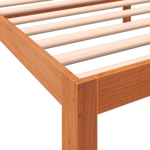 Sengeramme uden madras 90x200 cm massivt fyrretræ gyldenbrun