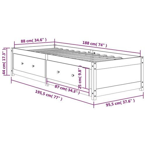 Daybed 90x190 cm massivt fyrretræ gyldenbrun