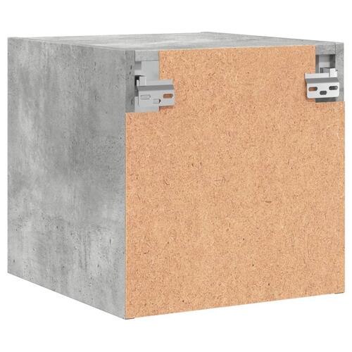 Sengebord med glaslåger 35x37x35 cm betongrå