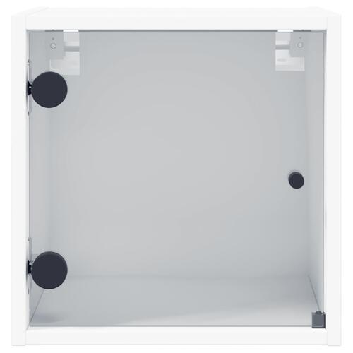 Sengeborde 2 stk. med glaslåger 35x37x35 cm hvid