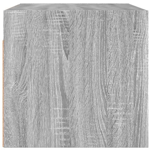 Skab med glaslåger 68,5x37x35 cm grå sonoma-eg