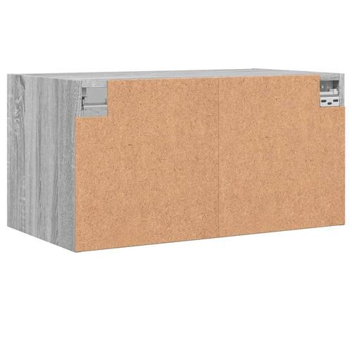 Skab med glaslåger 68,5x37x35 cm grå sonoma-eg